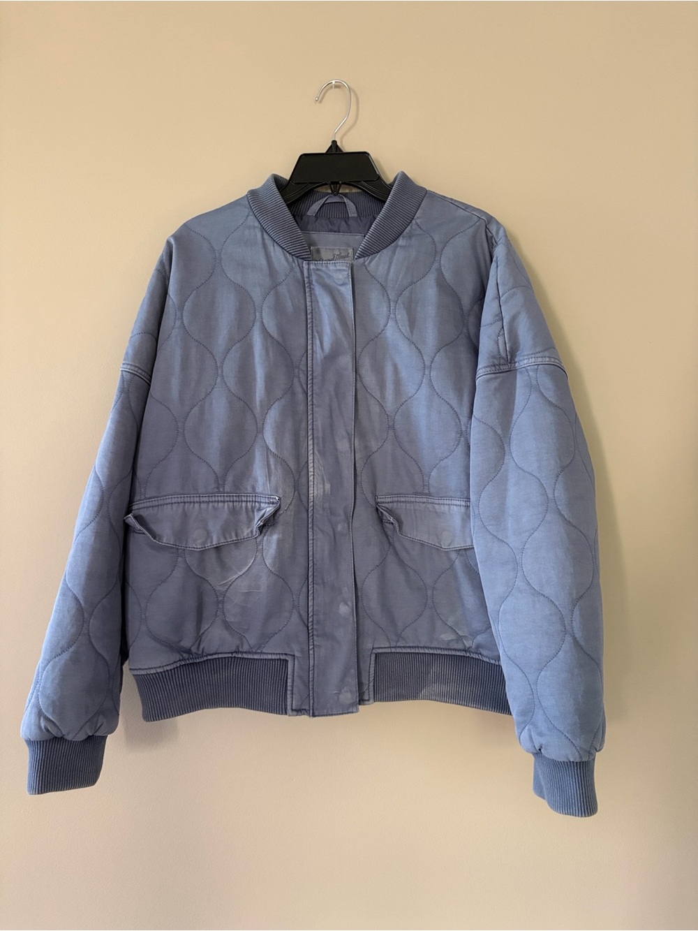 Universal Thread blue quilted bomber jacket